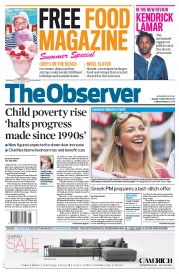 The Observer (UK) Newspaper Front Page for 21 June 2015