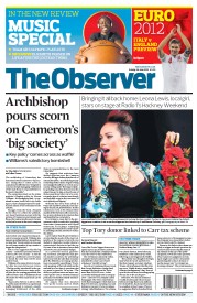 The Observer (UK) Newspaper Front Page for 24 June 2012