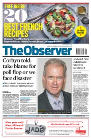 The Observer (UK) Newspaper Front Page for 26 February 2017