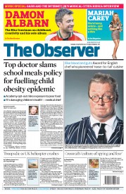 The Observer Newspaper Front Page (UK) for 27 April 2014