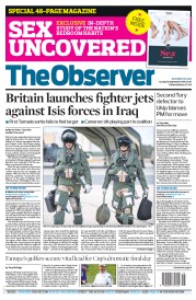 The Observer (UK) Newspaper Front Page for 28 September 2014