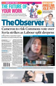 The Observer (UK) Newspaper Front Page for 29 November 2015