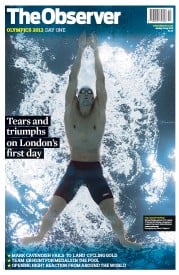 The Observer (UK) Newspaper Front Page for 29 July 2012