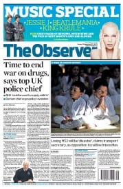 The Observer Newspaper Front Page (UK) for 29 September 2013