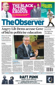 The Observer (UK) Newspaper Front Page for 2 February 2014