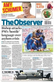 The Observer (UK) Newspaper Front Page for 2 August 2015