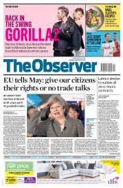 The Observer (UK) Newspaper Front Page for 30 April 2017
