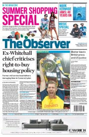The Observer (UK) Newspaper Front Page for 31 May 2015