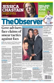 The Observer (UK) Newspaper Front Page for 3 February 2013
