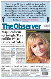 The Observer (UK) Newspaper Front Page for 3 July 2016