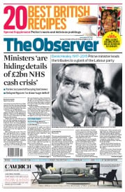 The Observer (UK) Newspaper Front Page for 4 October 2015