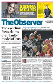 The Observer (UK) Newspaper Front Page for 4 January 2015