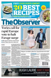The Observer (UK) Newspaper Front Page for 5 May 2013