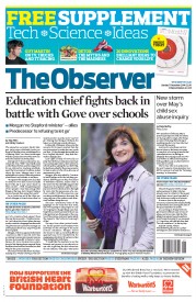 The Observer (UK) Newspaper Front Page for 7 December 2014