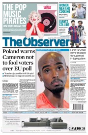 The Observer (UK) Newspaper Front Page for 7 June 2015