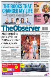 The Observer (UK) Newspaper Front Page for 8 January 2017