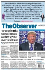 The Observer (UK) Newspaper Front Page for 9 October 2016