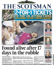 The Scotsman Newspaper Front Page (UK) for 11 May 2013