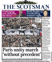 The Scotsman (UK) Newspaper Front Page for 12 January 2015