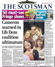 The Scotsman (UK) Newspaper Front Page for 12 July 2012