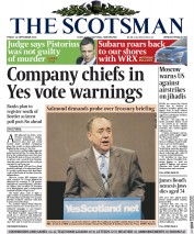 The Scotsman Newspaper Front Page (UK) for 12 September 2014