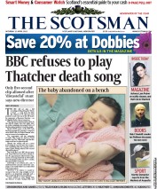The Scotsman (UK) Newspaper Front Page for 13 April 2013