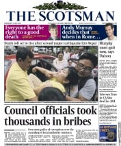 The Scotsman Newspaper Front Page (UK) for 13 May 2015