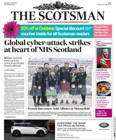 The Scotsman Newspaper Front Page (UK) for 13 May 2017
