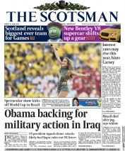 The Scotsman (UK) Newspaper Front Page for 13 June 2014