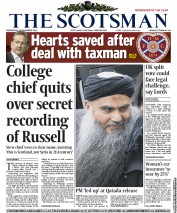 The Scotsman (UK) Newspaper Front Page for 14 November 2012