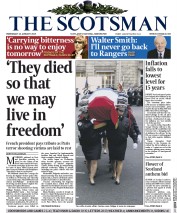 The Scotsman (UK) Newspaper Front Page for 14 January 2015