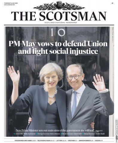 The Scotsman Newspaper Front Page (UK) for 14 July 2016