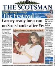 The Scotsman (UK) Newspaper Front Page for 14 August 2014