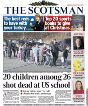 The Scotsman (UK) Newspaper Front Page for 15 December 2012