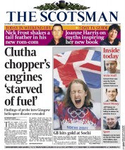The Scotsman Newspaper Front Page (UK) for 15 February 2014