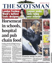 The Scotsman Newspaper Front Page (UK) for 16 February 2013