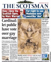 The Scotsman Newspaper Front Page (UK) for 16 July 2012