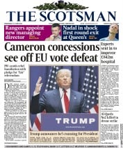 The Scotsman (UK) Newspaper Front Page for 17 June 2015