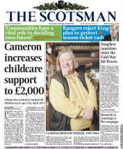 The Scotsman (UK) Newspaper Front Page for 18 March 2014
