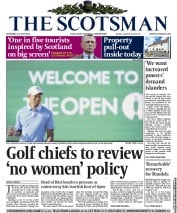The Scotsman Newspaper Front Page (UK) for 18 July 2013