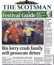 The Scotsman (UK) Newspaper Front Page for 18 August 2015
