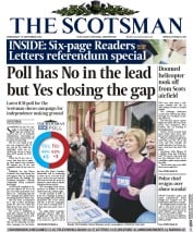 The Scotsman (UK) Newspaper Front Page for 18 September 2014