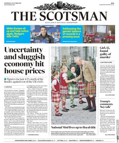 The Scotsman Newspaper Front Page (UK) for 19 October 2016