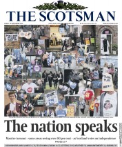 The Scotsman (UK) Newspaper Front Page for 19 September 2014