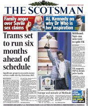 The Scotsman (UK) Newspaper Front Page for 1 October 2012
