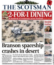 The Scotsman (UK) Newspaper Front Page for 1 November 2014