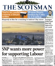 The Scotsman (UK) Newspaper Front Page for 1 December 2014