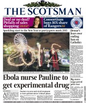 The Scotsman Newspaper Front Page (UK) for 1 January 2015