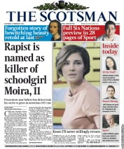 The Scotsman Newspaper Front Page (UK) for 1 February 2014