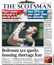 The Scotsman (UK) Newspaper Front Page for 1 April 2013